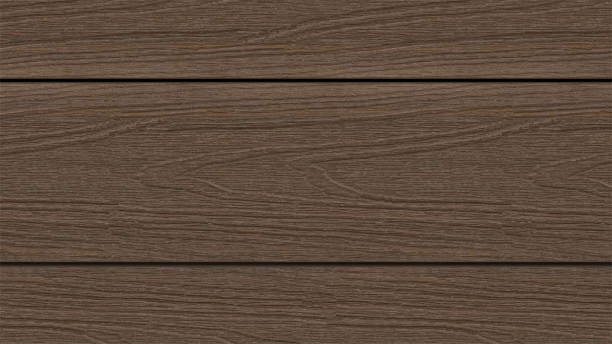 planeo WOODLine Nature - 3m WPC CoEx ummantelte Terrassendiele Verbundprofil leicht - Ipe Braun strukturiert/glatt gebürstet