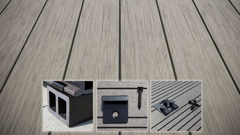 planeo AntikWood WPC-Terrasse Komplett-Set Massivdiele - Steingrau antik gealtert
