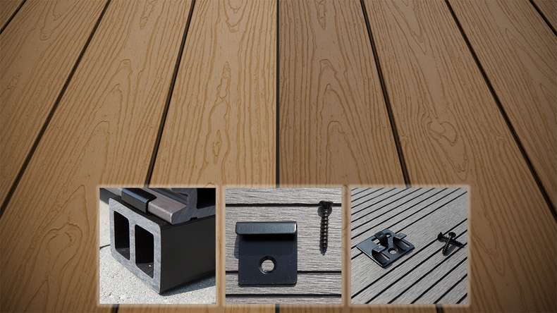 planeo CoEXWood WPC-Terrasse Komplett-Set Massivdiele - Sand/Karamell strukturiert
