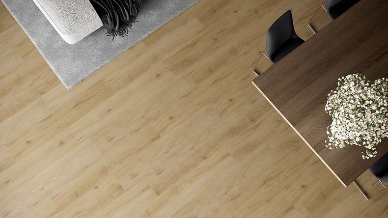 planeo Rigid Klick Vinyl - HOMEtec Pro 50 IXPE Ivory Natural Oak | Trittschalldämmung integr. (RP-G50-6)