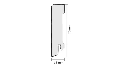 Wicanders MDF-Leiste foliert - Weiß Hamburger 18x70x2400mm (VWDE3110)