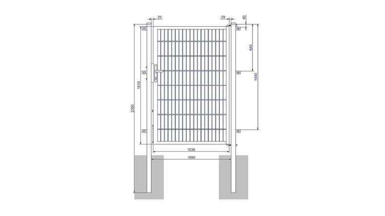 planeo Universaltor medium 1-flg. Feuerverzinkt H 1600 x B 1090 mm inkl. Torpfosten