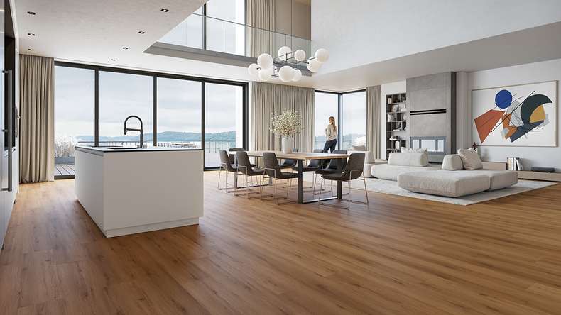 planeo Rigid Klick Vinyl - HOMEtec Pro 50 IXPE Natural Field Oak | Trittschalldämmung integr. (RP-G50-4)