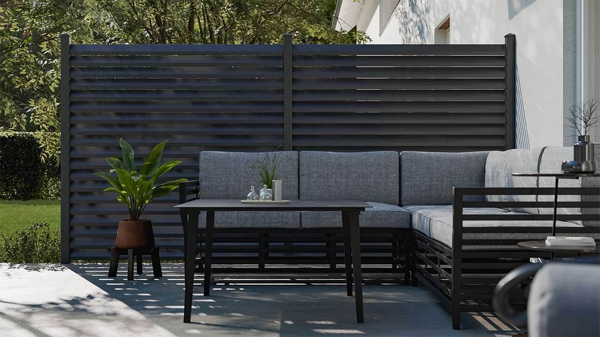 planeo Gardence Metallic Rhombus - Alu-Gartenzaun Quadratisch Anthrazit | DB703