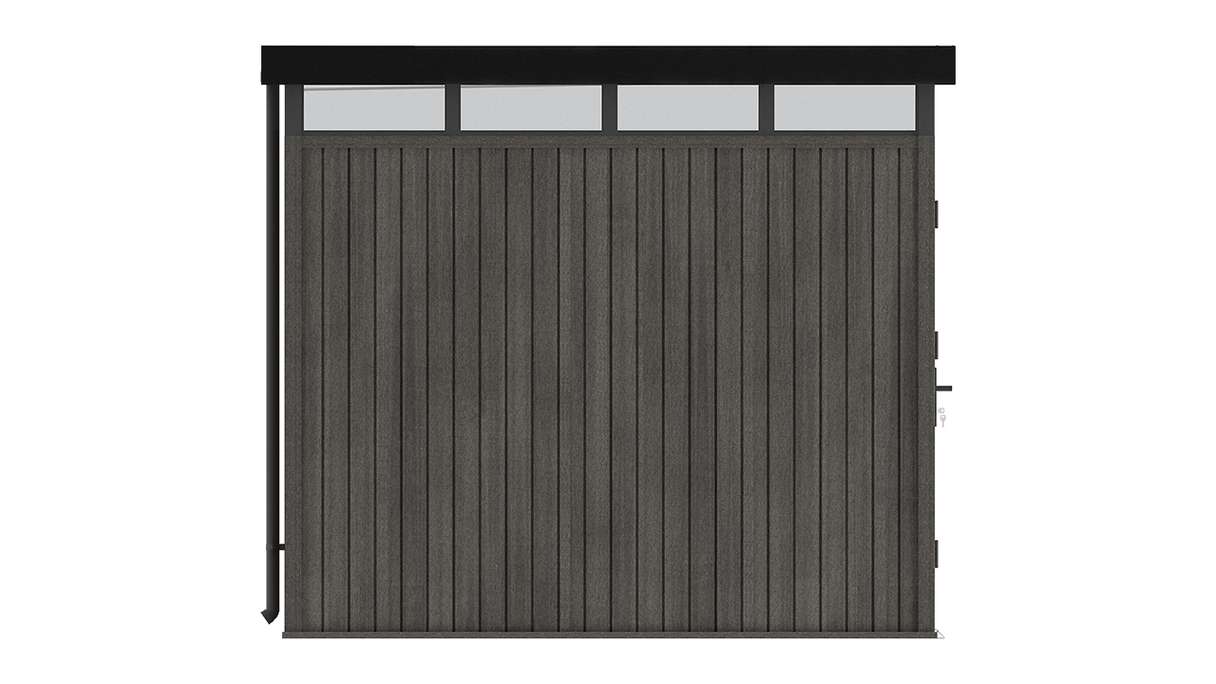planeo WPC CoEx Flachdach Gartenhaus M - Dunkelgrau 250 x 250 x 226.5 cm
