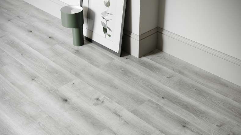 planeo Rigid Klick Vinyl - SolutionX 2in1 Eiche Grau | Trittschalldämmung integr. (ECF-0088)