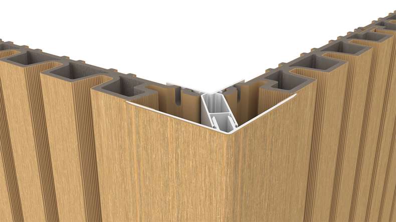 planeo LINEA - Alu CoEx Außeneckprofil Sand 3000 x 66 x 66 mm