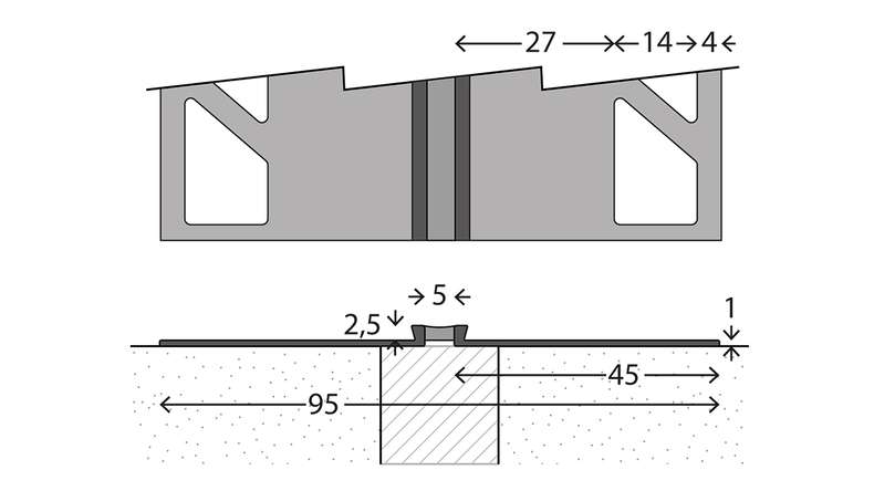 planeo Dehnfugensystem 567 - 3000 x 95 x 2.5 mm