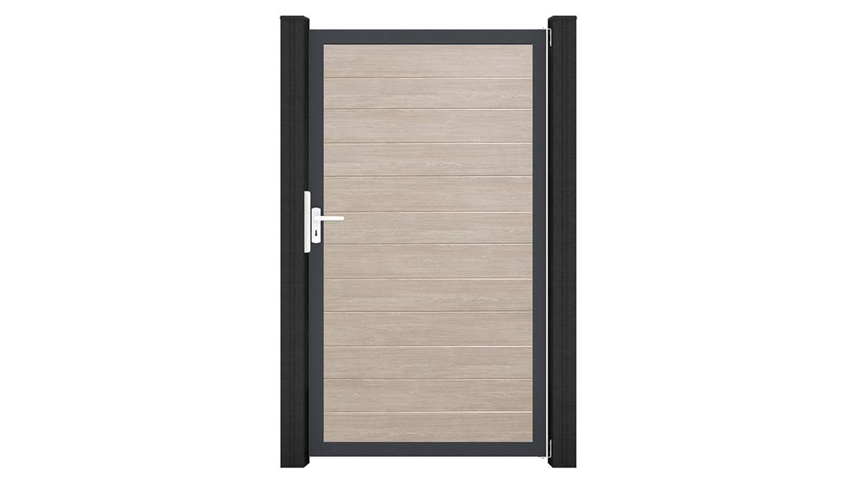 planeo Gardence Simply Small - PVC-Universaltor Sheffield Oak mit Alu-Rahmen 100 x 180 cm