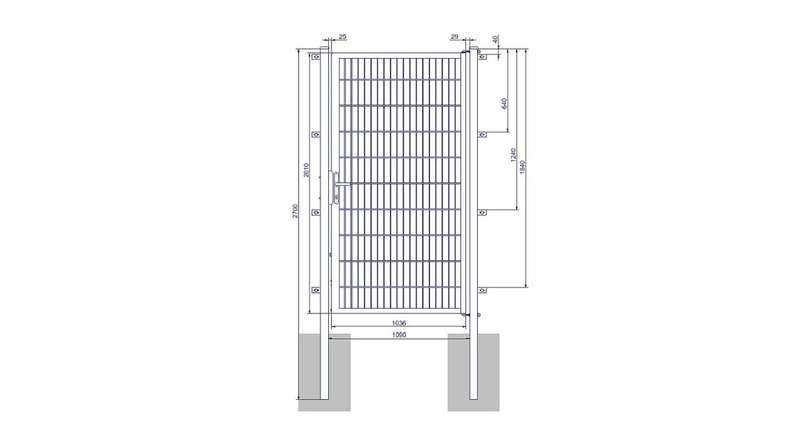 planeo Universaltor medium 1-flg. Moosgrün H 2000 x B 1090 mm inkl. Torpfosten