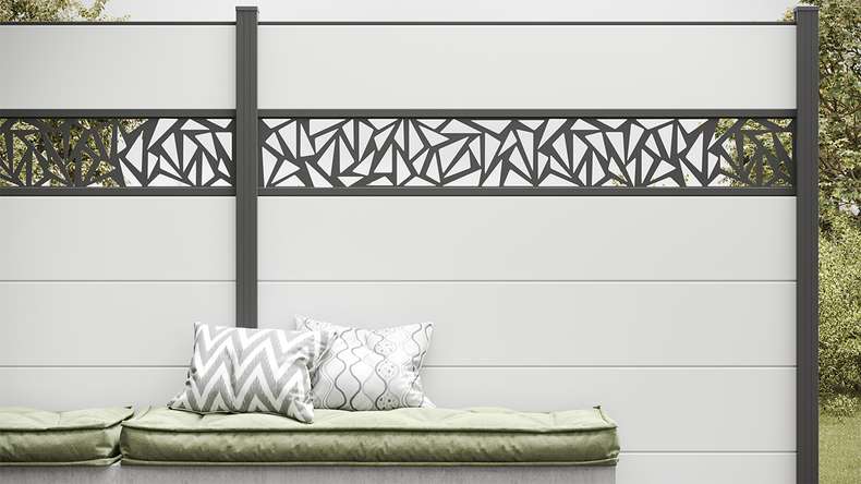 planeo Gardence Simply - PVC-Steckzaun Quadratisch Weiß 180 x 180 cm