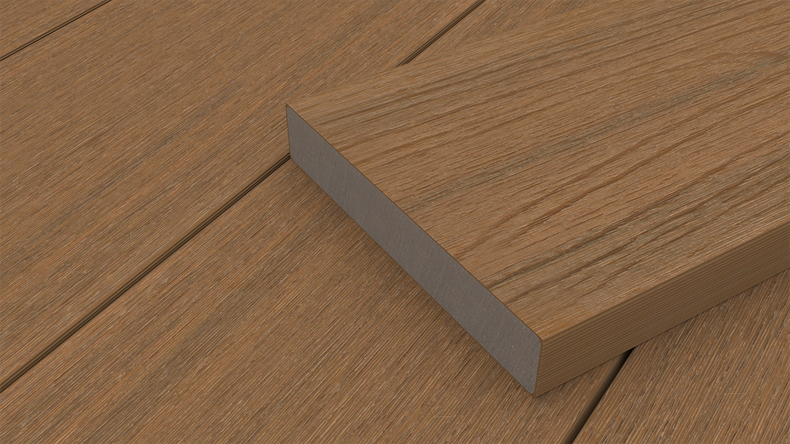planeo UNIDeck - WPC CoEx ummantelte Terrassendiele Burma Teak 3m - strukturiert/glatt gebürstet