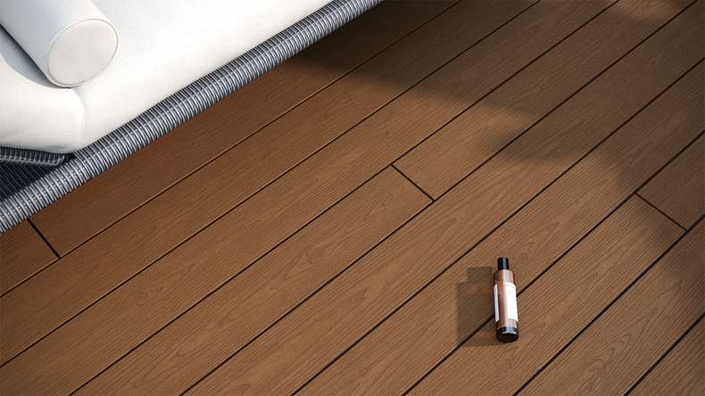 planeo CoEXWood WPC Terrassendiele Massiv ummantelt - Sand/Karamell 4.8m strukturiert
