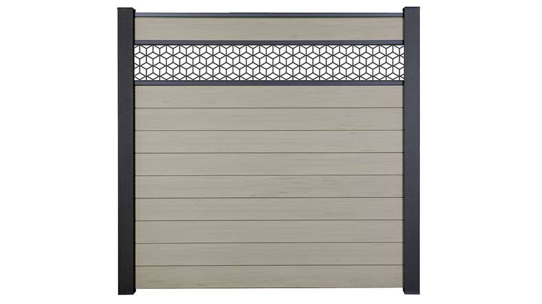 planeo Gardence Strong - BPC-Steckzaun Cube Bi-Color Sand 180 x 180 cm