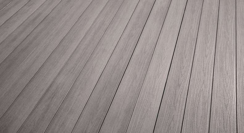 Komplett-Set TitanWood 3m Massivdiele Holzstruktur Hellgrau 21m² inkl. Alu-UK