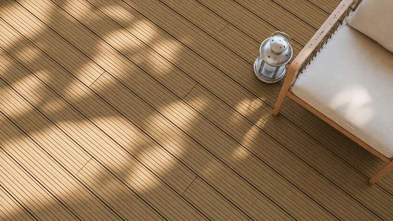 planeo LineWood WPC Terrassendiele Massiv - Erdbraun 4.8m gerillt/genutet