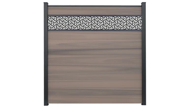 planeo Gardence Strong - BPC-Steckzaun Leafs Bi-Color co-ex 180 x 180 cm
