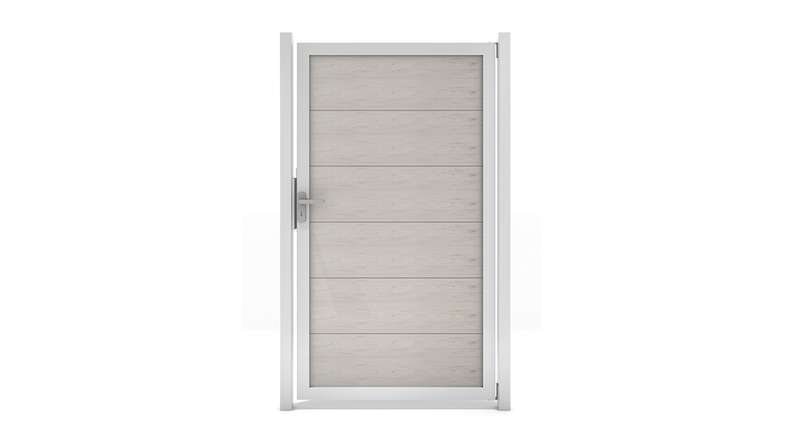 planeo Gardence Guard - BPC-Universaltor Bi-Color Sand mit Alu-Rahmen in Silber | EV1 100 x 180 x 4 cm