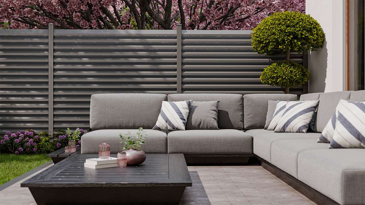 planeo Gardence Metallic Rhombus - Alu-Gartenzaun Quadratisch Anthrazit | DB703