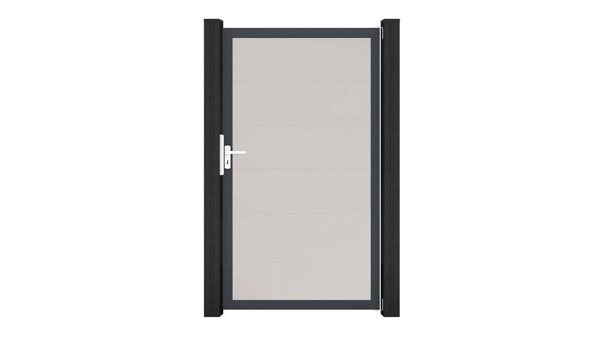 planeo Gardence Simply - PVC-Universaltor Weiss mit Alu-Rahmen 100 x 180 cm