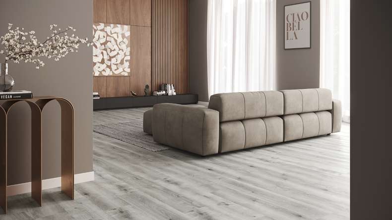 planeo Rigid Klick Vinyl - SolutionX 2in1 Eiche Grau | Trittschalldämmung integr. (ECF-0088)