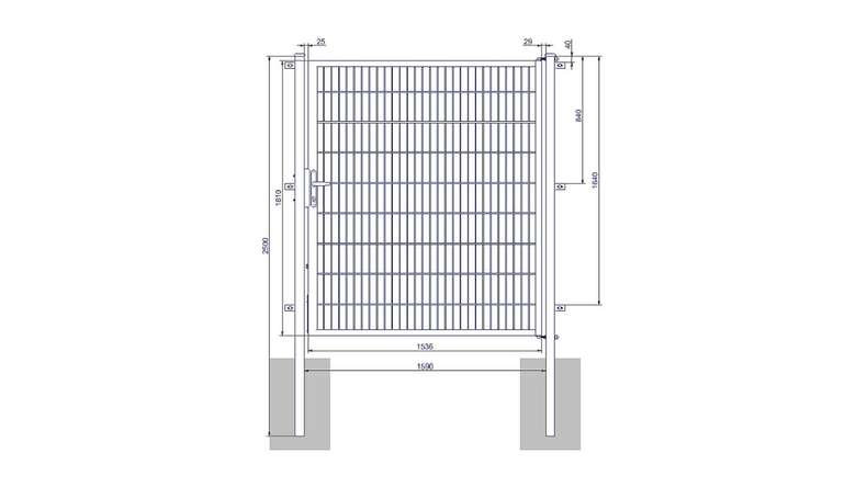 planeo Universaltor medium 1-flg. Moosgrün H 1800 x B 1590 mm inkl. Torpfosten