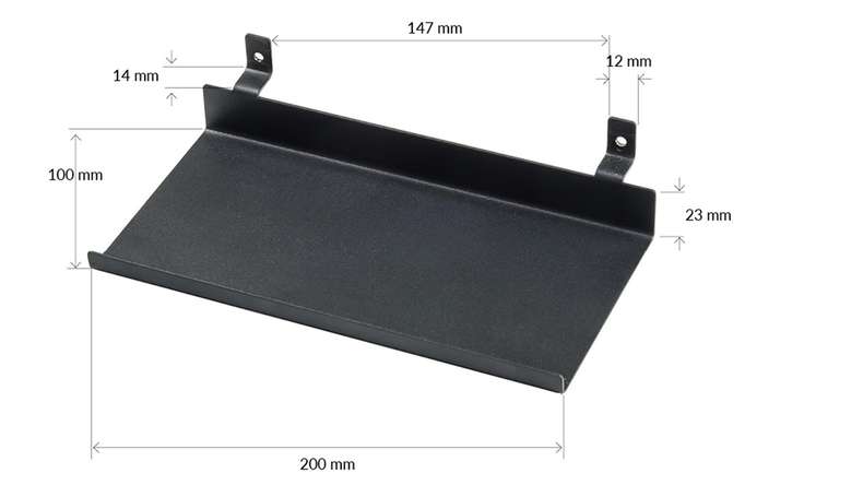 planeo Regal - Schwarz 20 cm inkl. Schrauben