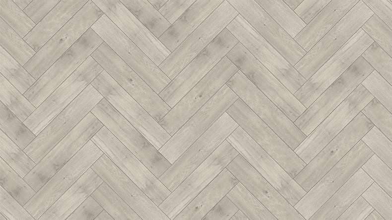 planeo Rigid Klick Vinyl - SolutionX 2in1 Fischgrät Eiche Hellgrau | Trittschalldämmung integr. (ECF-HB-3855)