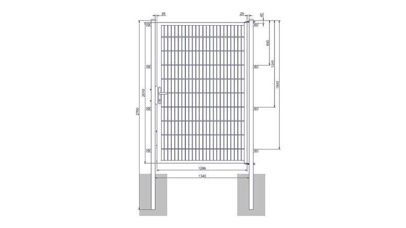 planeo Universaltor medium 1-flg. Anthrazit H 2000 x B 1340 mm inkl. Torpfosten