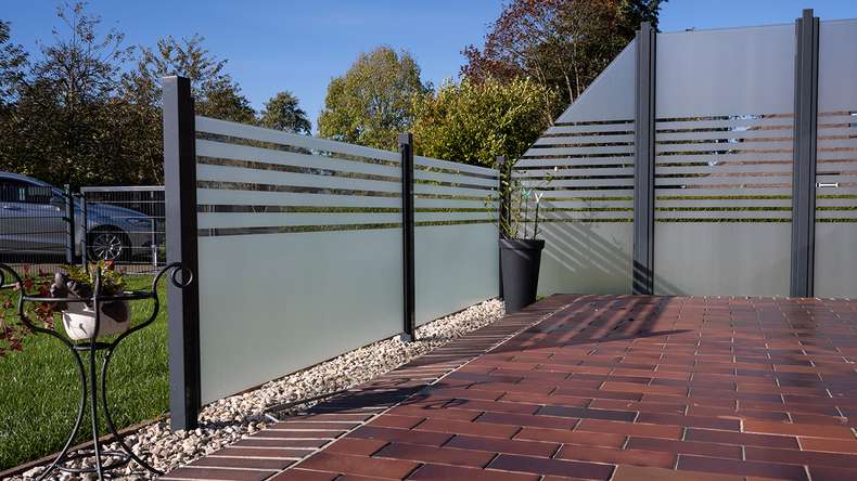 planeo Gardence Flair - Glas-Sichtschutz Waagerecht 180 x 90 cm