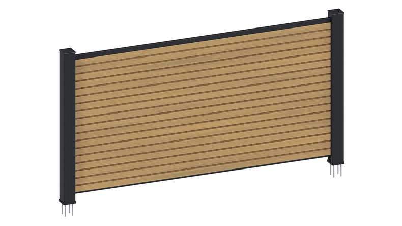 planeo LINEA - WPC CoEx Rhombus Vorgarten Steckzaun Sand 180 x 90 cm