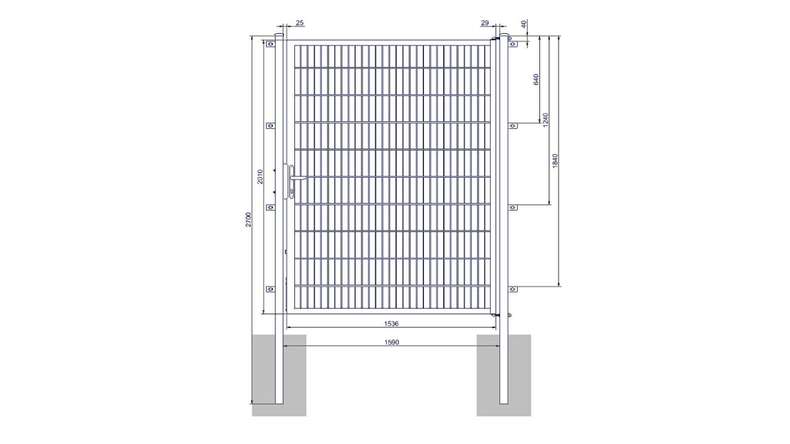 planeo Universaltor medium 1-flg. Moosgrün H 2000 x B 1590 mm inkl. Torpfosten