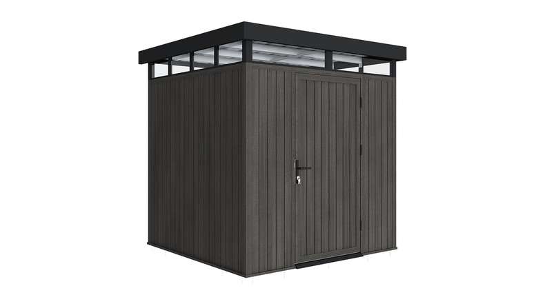 planeo WPC CoEx Flachdach Gartenhaus S - Dunkelgrau 208 x 200 x 226.5 cm