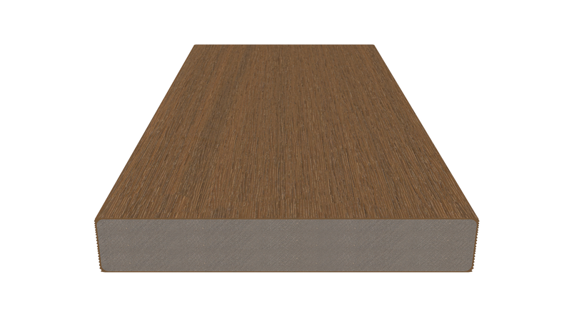 planeo UNIDeck - WPC CoEx ummantelte Terrassendiele Burma Teak 3m - strukturiert/glatt gebürstet