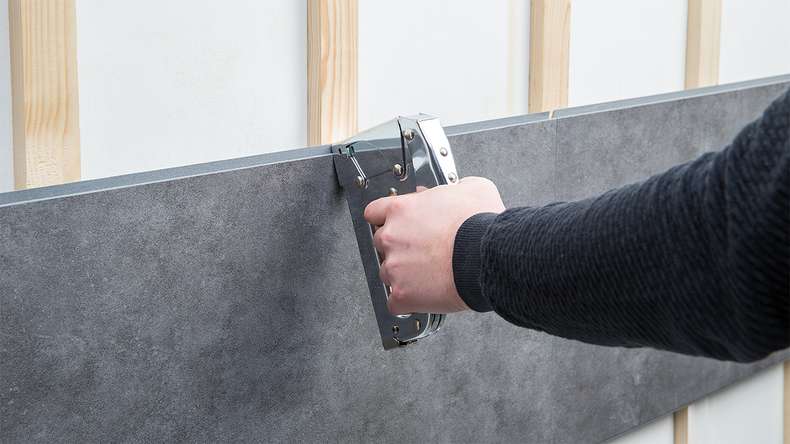 Wandverkleidung Kunststoff - planeo StrongWall XL - Grey Cement 90 x 260cm