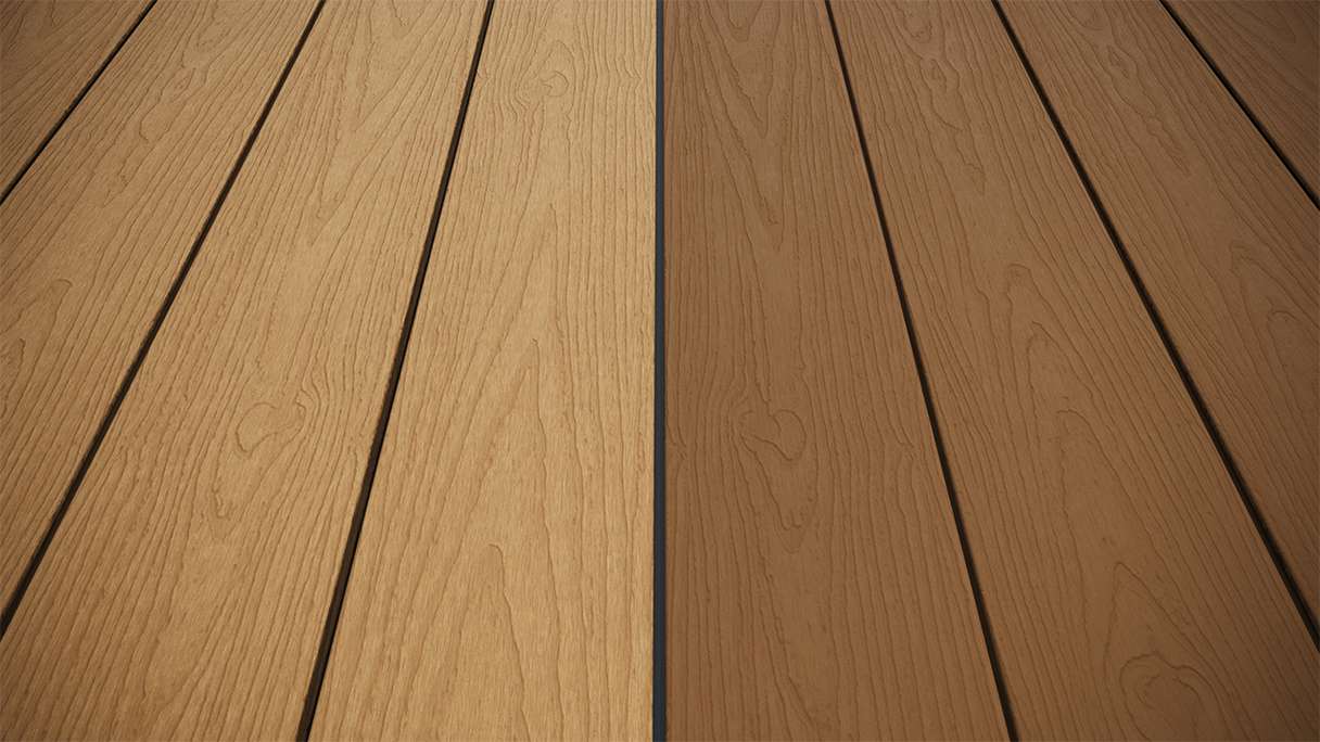 planeo CoEXWood WPC Terrassendiele Massiv ummantelt - Sand/Karamell 3m strukturiert