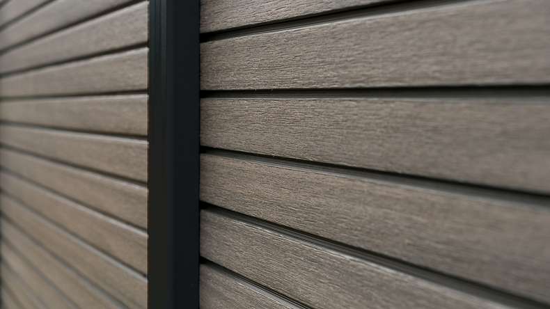 planeo LINEA - WPC CoEx Rhombus Steckzaun Dunkelgrau 176 x 183 cm