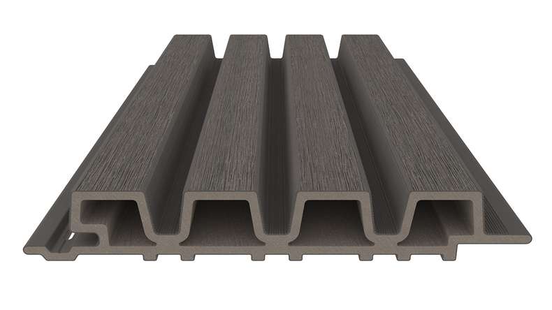 planeo LINEA Slim - WPC CoEx Fassadenverkleidung Dunkelgrau 2900 x 215 mm