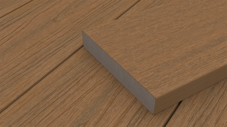 planeo UNIDeck - WPC CoEx ummantelte Terrassendiele Burma Teak 3m - strukturiert/glatt gebürstet