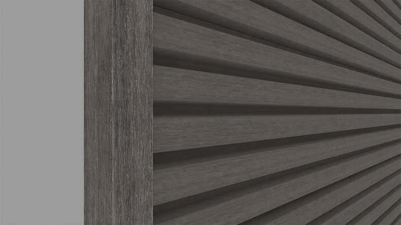 planeo LINEA - Alu CoEx Endprofil Dunkelgrau 3000 x 74 x 61 mm