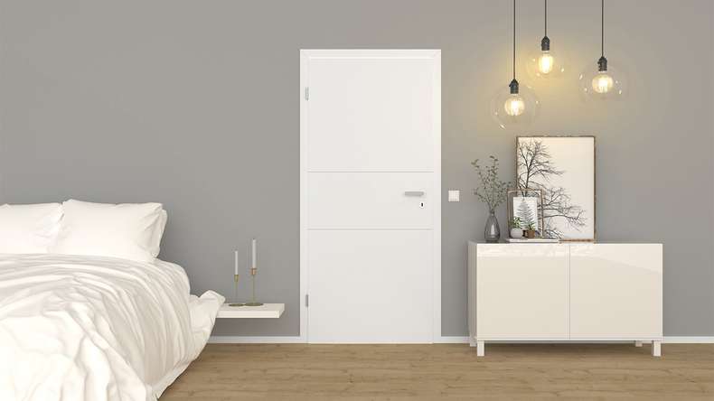planeo Design-Innentür PUREA Vivo 3 Weißlack 9003 Designkante | lackiert - 1985 x 610|735|860|985 mm