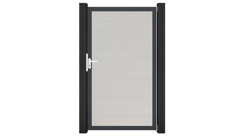 planeo Gardence Simply Small - PVC-Universaltor Weiss mit Alu-Rahmen in Anthrazit | DB703 100 x 180 cm