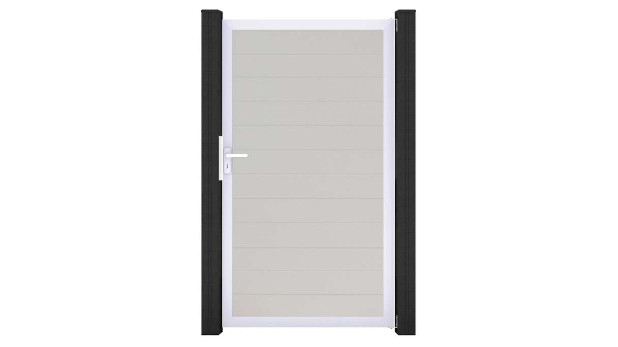 planeo Gardence Simply Small - PVC-Universaltor Weiss mit Alu-Rahmen 100 x 180 cm