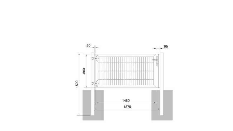 planeo Universaltor schwer 1-flg. Anthrazit H 800 x B 1575 mm inkl. Torpfosten