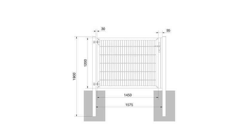 planeo Universaltor schwer 1-flg. Moosgrün H 1200 x B 1575 mm inkl. Torpfosten