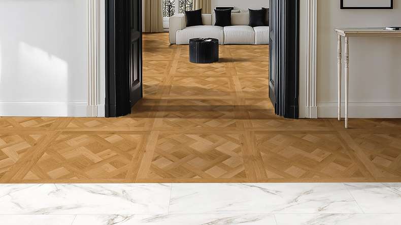 Gerflor Klick Vinyl Rigid - Creation 55 Clic Acoustic White Marble | Trittschalldämmung integr. (61261743)