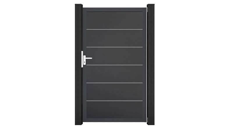 planeo Gardence Simply Premium - PVC-Universaltor Anthrazit mit Alu-Rahmen in Anthrazit | DB703 100 x 180 cm