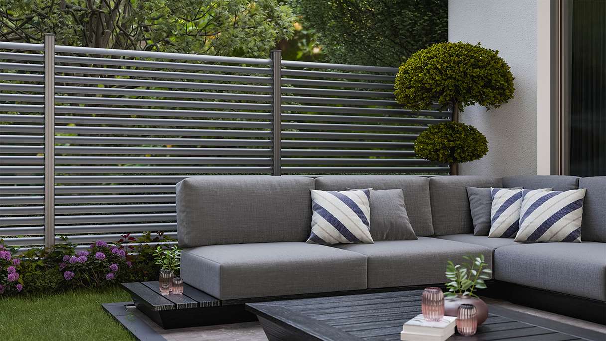 planeo Gardence Metallic Ellipse - Alu-Gartenzaun Quadratisch Anthrazit | DB703