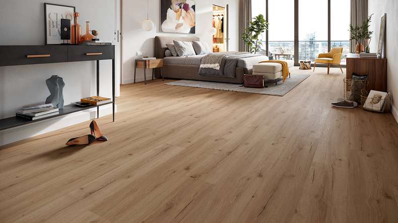 planeo Rigid Klick Vinyl - HOMEtec Pro 50 IXPE Harmony Brown Oak | Trittschalldämmung integr. (RP-E50-3)