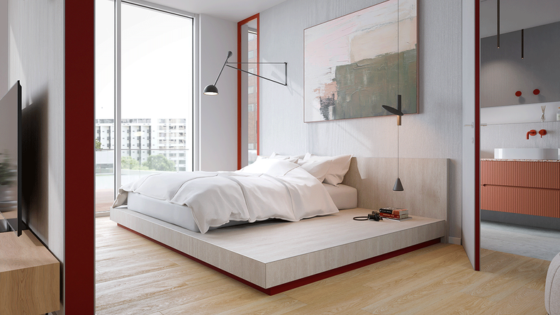 planeo Wandverkleidung SPC - CeraRock Tile Stripes Concrete White XL 280 x 117,5 cm